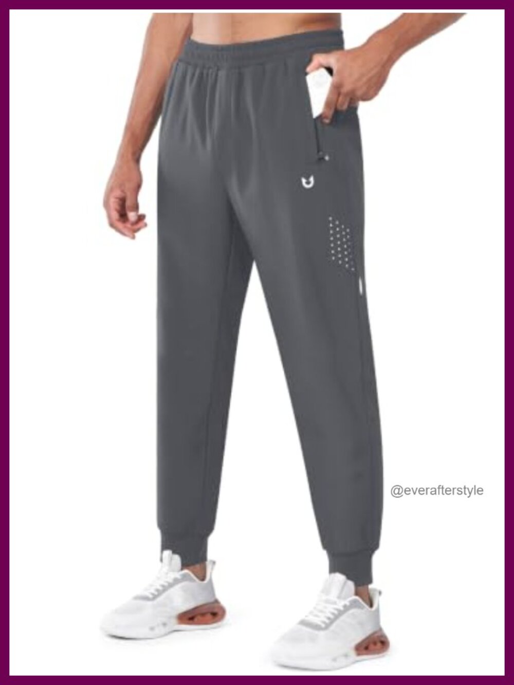 Men's Fleece Lined Joggers Winter Warm Sweatpants Zipper Pockets Athletic